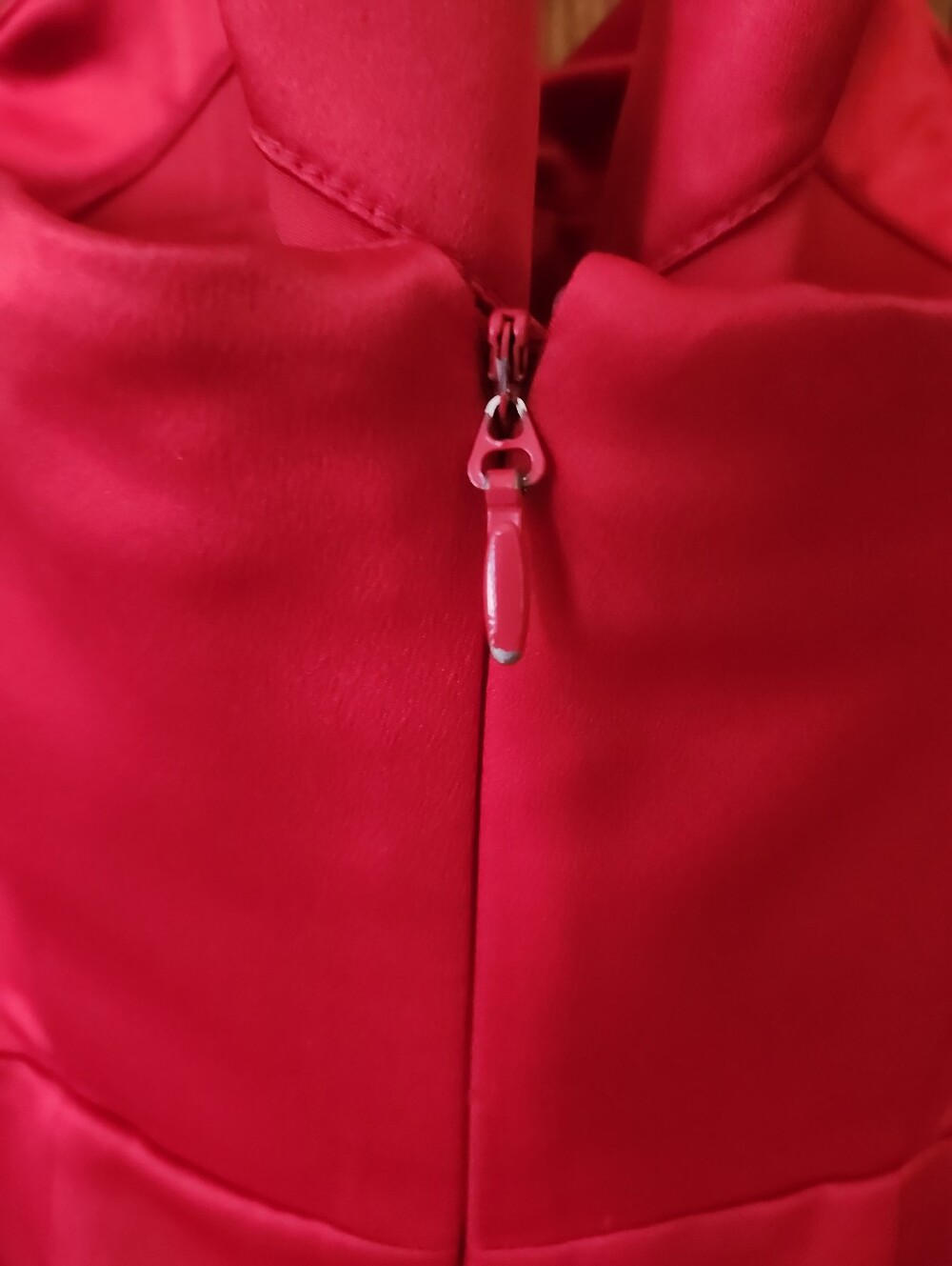 HOUSE OF CB Adrienne Satin Strapless Gown, Scarlet Red, Size M w/ Plus Cups - Picture 6 of 13